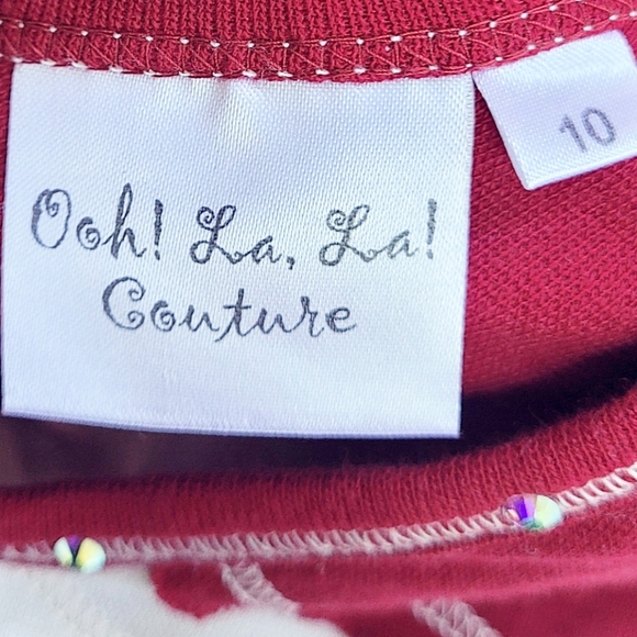 Ooh La La Couture Striped Tiered Tulle Skirt Holiday Dress, Size 10 - Picture 5 of 5